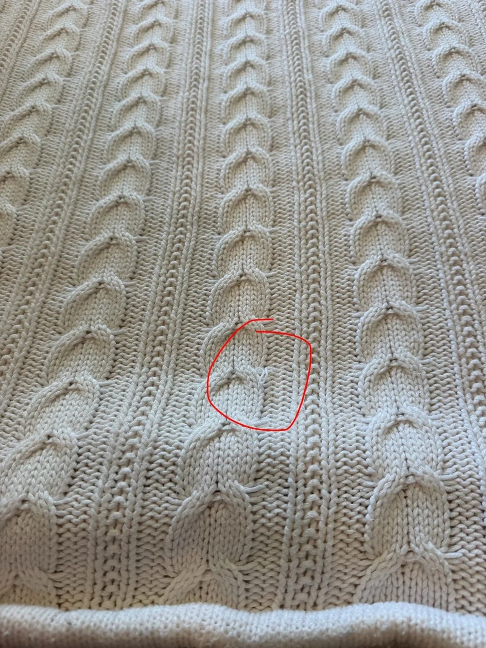 Pottery Barn Ivory Cable Knit Sherpa Throw Blanket 50x60 Cozy Plush
